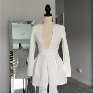 Never Worn Hello Molly Deep V Cream Romper, XS